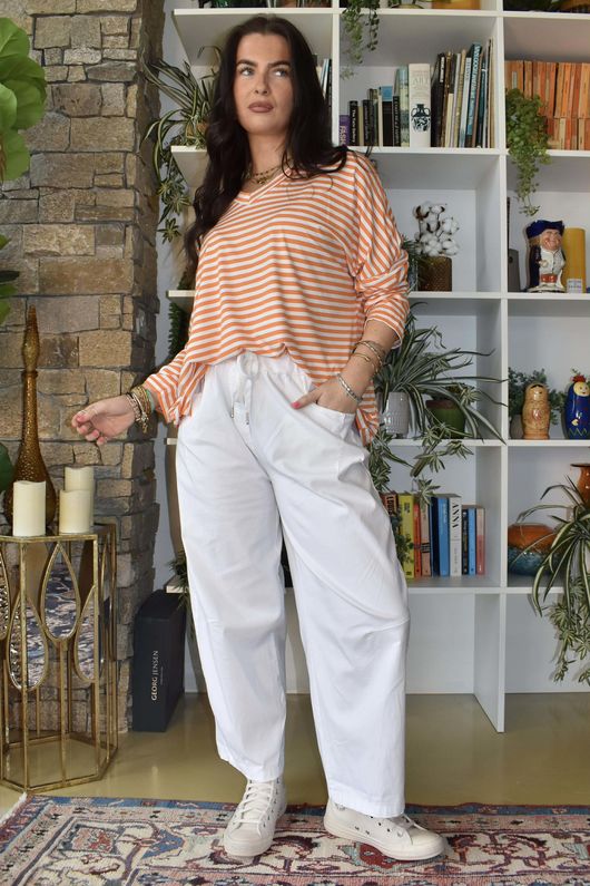  Perfect Breton V Long Sleeve Top Aperol /14